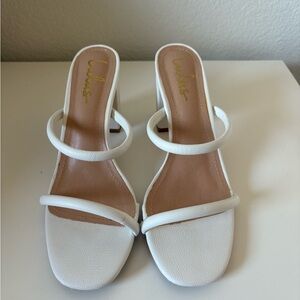 Lulu's Elegant White Heeled Sandals